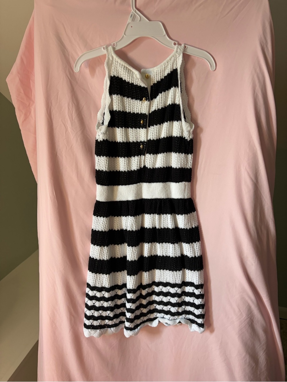 Janie & Jack Girls Black and White Striped Knit Dress - Kids Bottoms size 7 NWOT - Picture 2 of 5